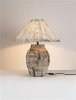 Lampka stołowa nocna ceramiczna tkaninowy abażur boho rustykalna industrialna Luces Exclusivas